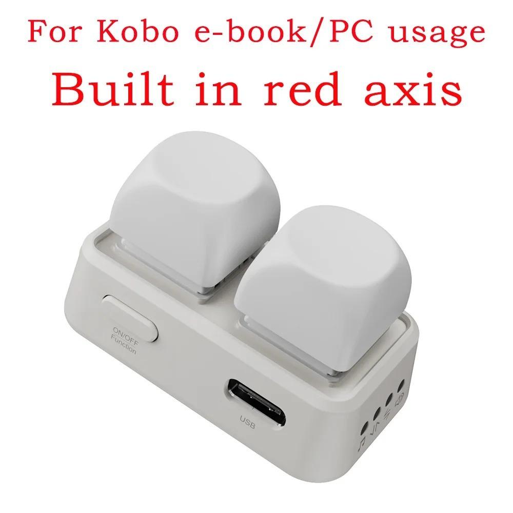 Портативный синий Bluetooth-пульт дистанционного управления из АБС-пластика, легкая мини-клавиатура, двухкнопочный пульт для электронных книг, чтение электронных книг