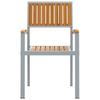 Stackable Chair 2 Pcs Brown Solid Wood Acacia Stackable
