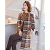 Pasite Women's Mid-Length Plaid Double-faced Wool Coat