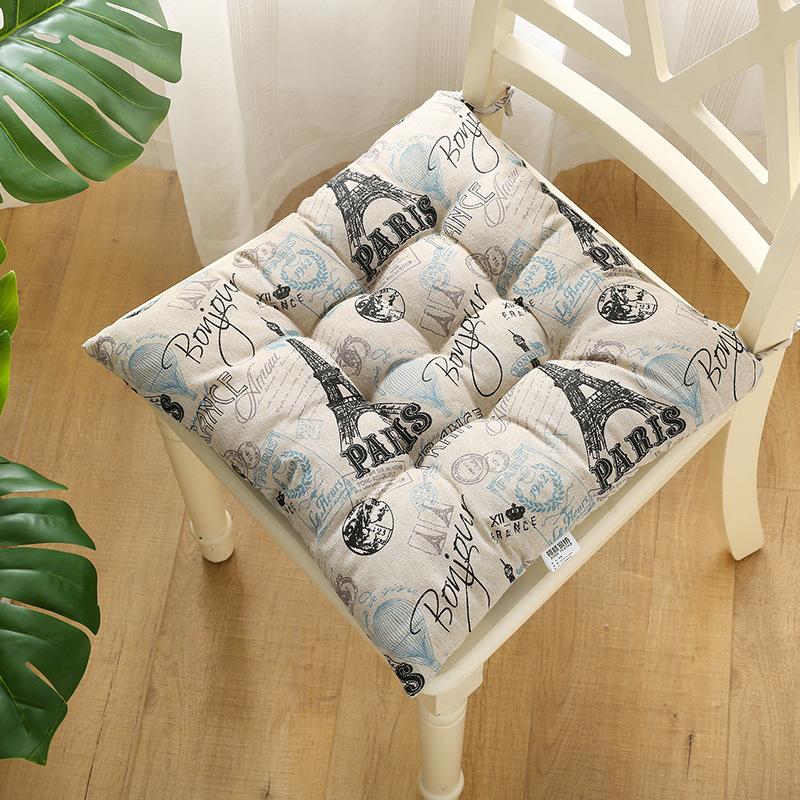 1PC Seat Padded Outdoor Sofa Cushions Indoor Pillow Square Linen With Anti-skid Strap Chair Cushion Printed