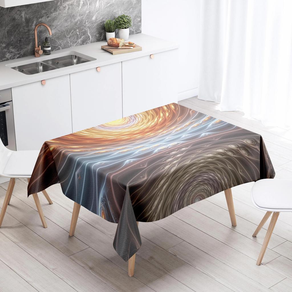 Abstract Pattern Tablecloth Stain Resistant Waterproof Dining Table Home Decor Rectangular Kitchen Fireplace Countertop