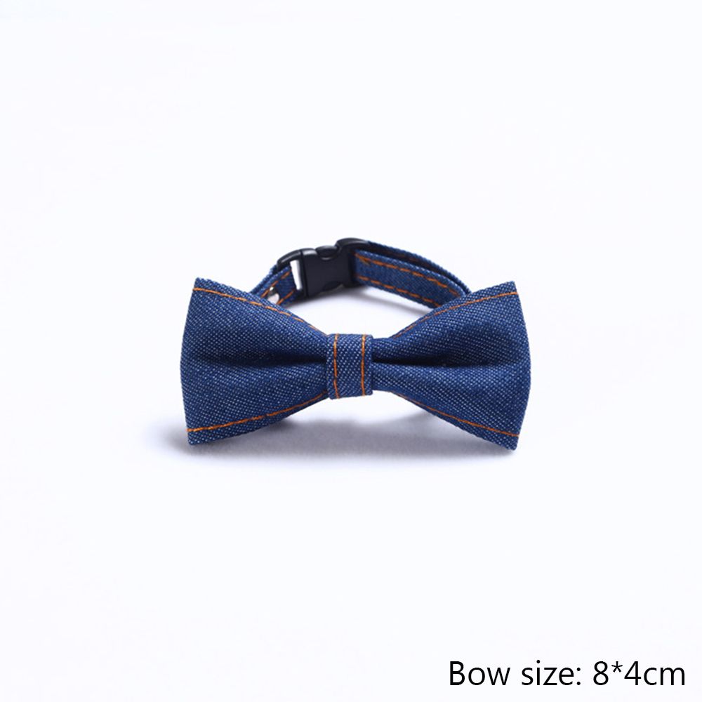 

Джинсовые милые аксессуары, регулируемые домашние животные, кошачьи ошейники, кролик, галстук, ожерелье для щенка, галстук-бабочка с котенком