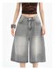 Women's 2025 Retro Wide-Leg Denim Jeans: Trendy, Versatile, Mid-Length Summer Pants