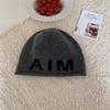 Wool letter bag head hat women's autumn and winter versatile big head circumference pullover cold hat knitted stacking hat