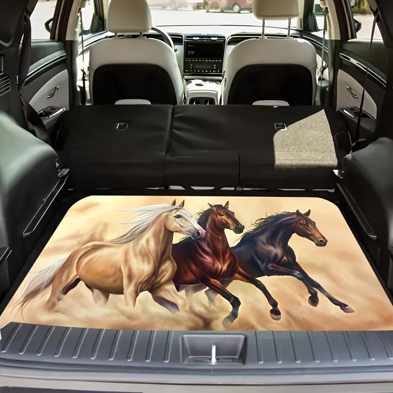 1Pcs Horse Print Car Trunk Mat Non-Slip Heavy-Duty Cargo Liner for SUVs Sedans Trucks  Protects Against Pets Protective Cover