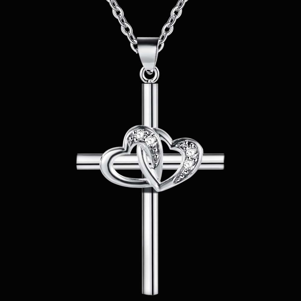 New Cross 925 Sterling Silver Necklace pendant Chain Jewelry for Women Fashion Party wedding accessories GiftsGood product
