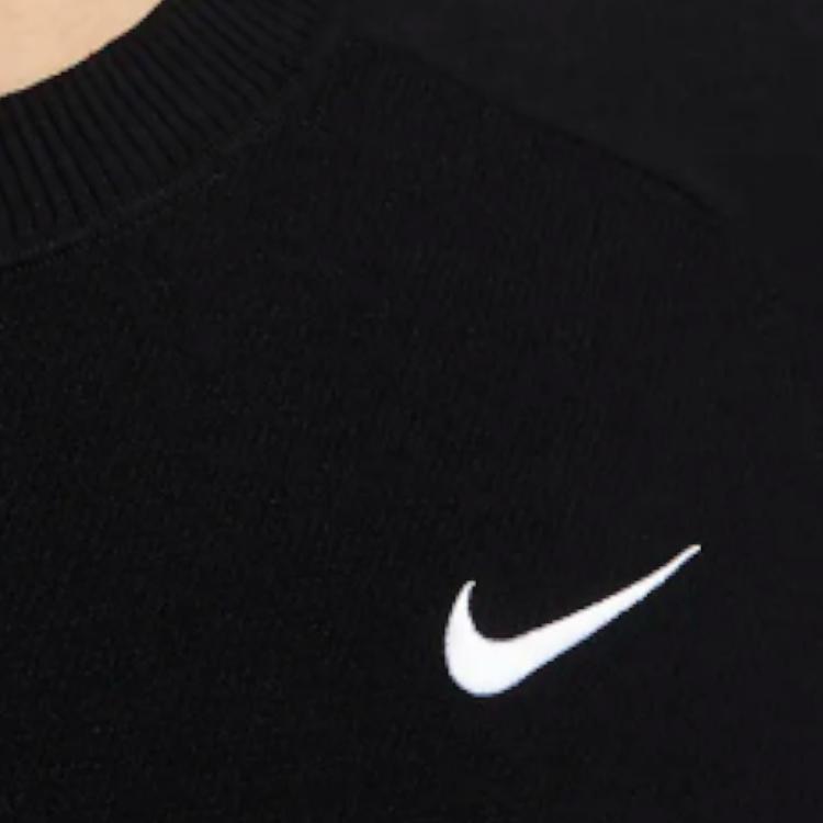 Nike Solid Color Logo Pullover Crew Neck Long Sleeve T-Shirt Men Tops Black DR5292-010