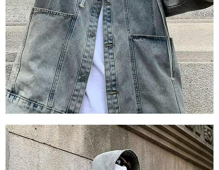 Men's Trendy Distressed Denim Hooded Jacket - Fashionable Spring/Autumn Loose Fit
