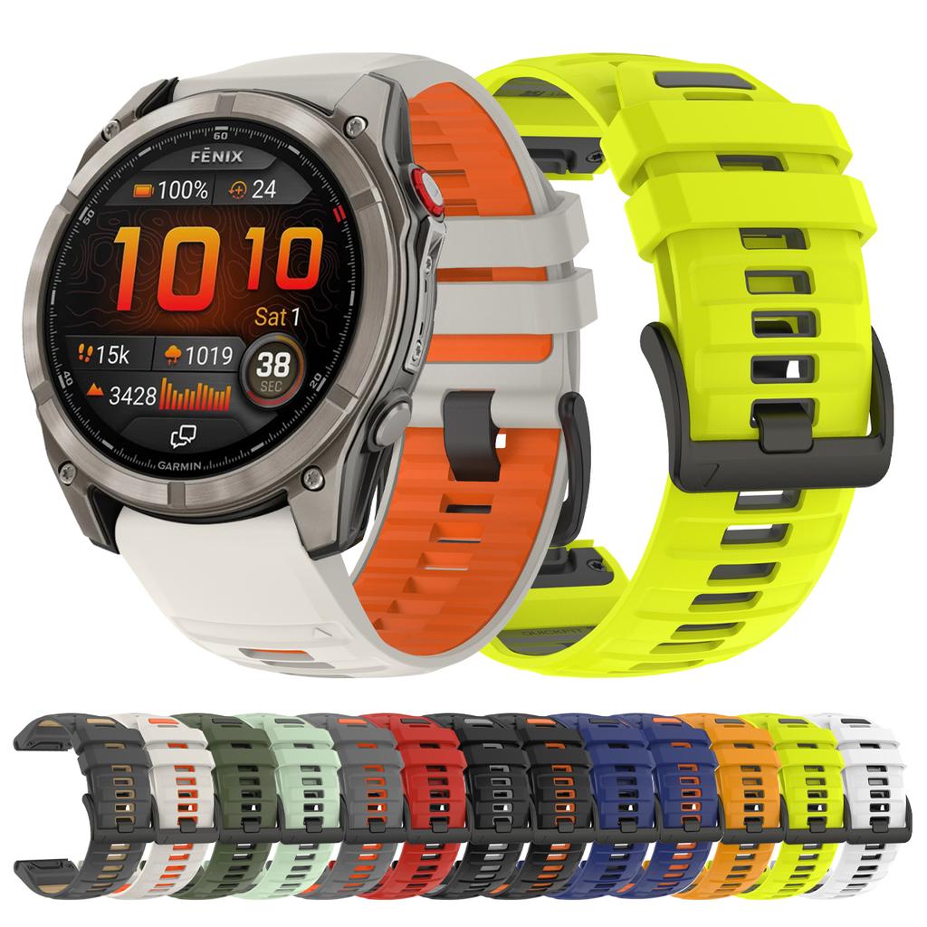 QuickFit For Fenix 8 Band 22 26mm Rubber Strap For Garmin Fenix 8pro E 7X 7 Pro/6X 6 5 3HR/Forerunner 970 965 Official Wristband