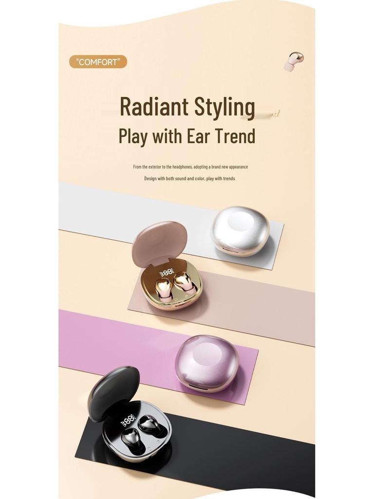 Compact Bluetooth Invisible Sleep TWS Earbuds with Digital Display