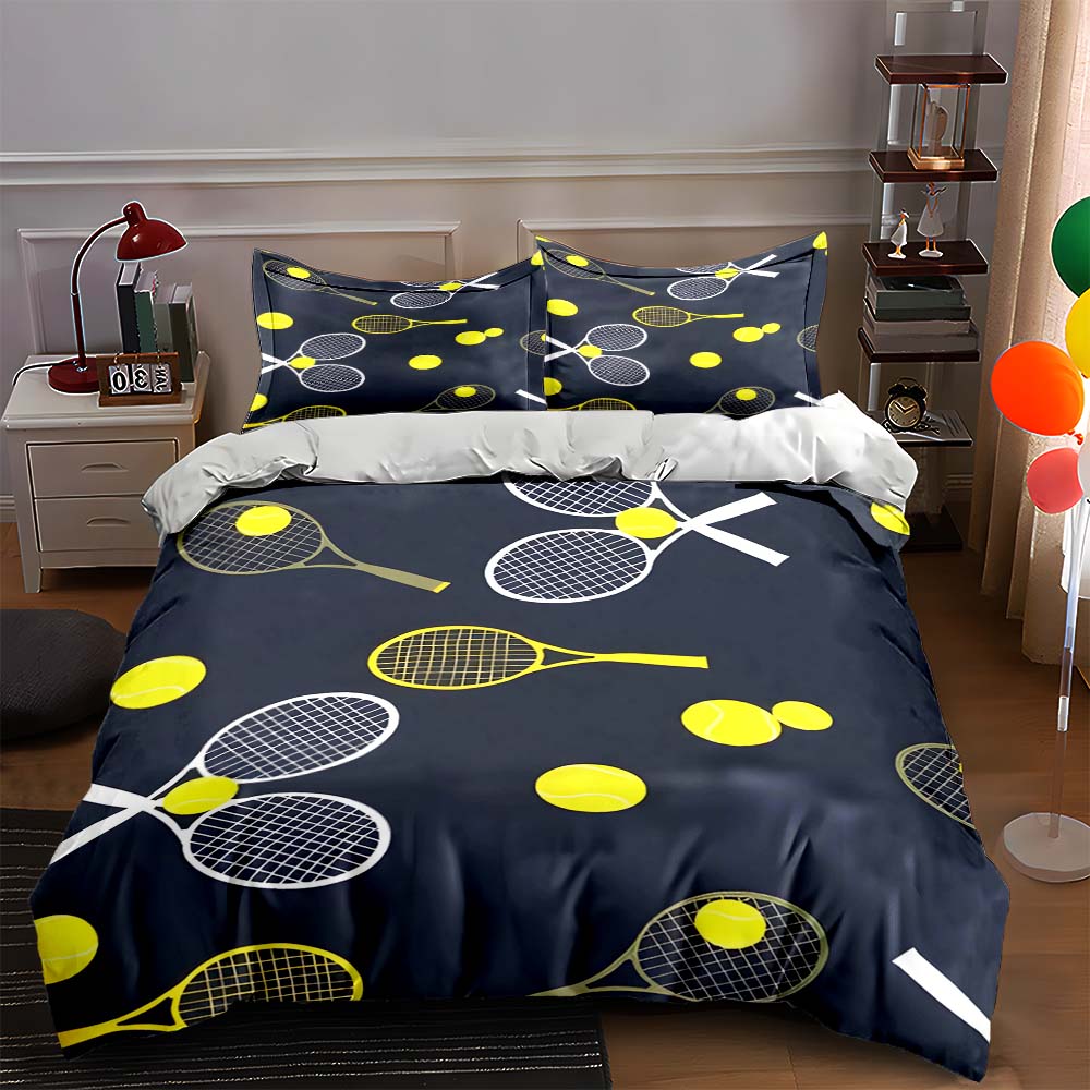 

Tennis-themed design Bedding Duvet cover sets Duvet covers Pillowcases gifts (1 * Duvet Cover 2 * Pillowcases, without duvet insert) 135x200cm