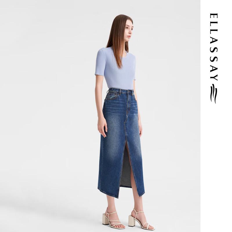 ELLASSAY Women's Slim Fit Short Sleeve Knit Top