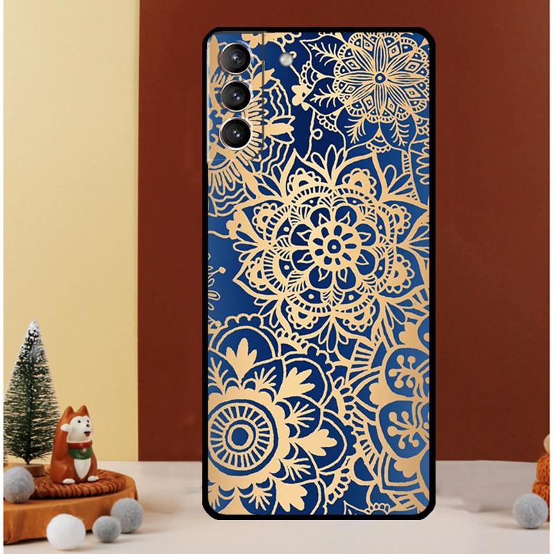 Elegant Mandala Floral Design Case For Samsung Galaxy S23 S24 Ultra S8 S9 S10 S22 Plus Note 10 20 Ultra S20 S21 FE Cover
