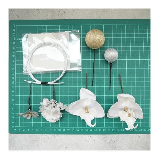 Lomeri Hair Accessory for Coming-of-Age Ceremony, Graduation, Weddings, Kimono - Artificial Flowers, Hard Silver, Japanese Beads, Bronze, Mizuhiki,