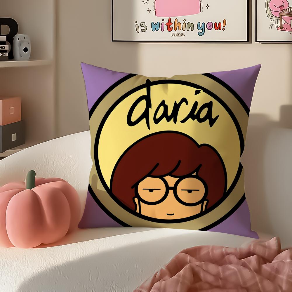 Witty Satirical American Cartoon DDaria Cushion Cover Pillowcase Short Plush Invisible zipper Room Sofa Cushion Cover