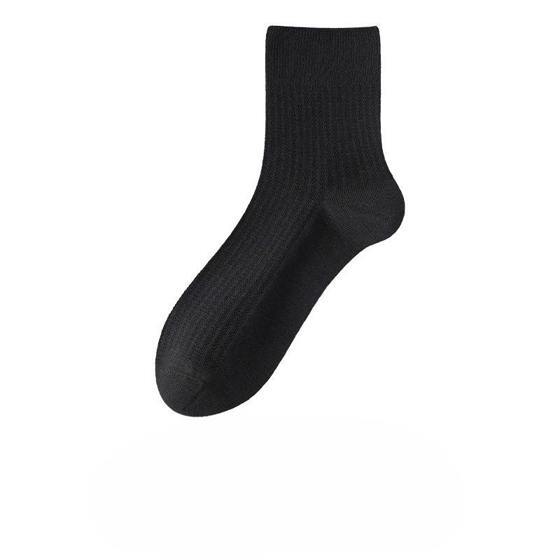 Pure Cotton Socks - Men's Summer Ultra-thin, Open-weave, Breathable Mid-calf Socks, Odor-resistant and Sweat-absorbent Cotton, Bone-free Socks