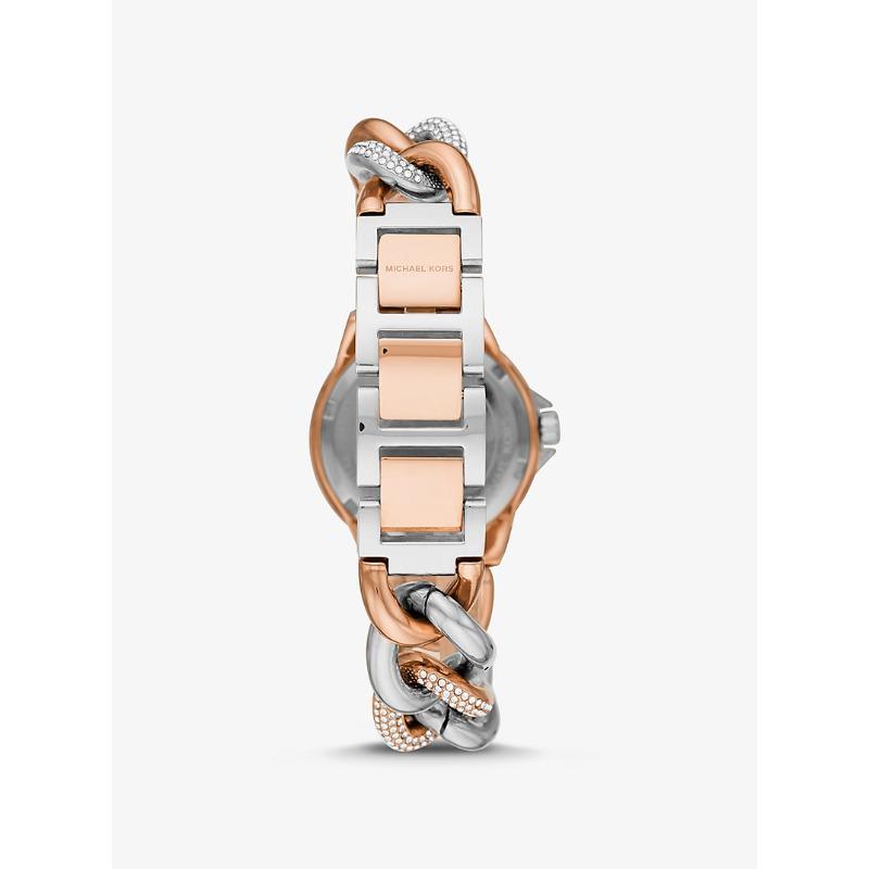 Michael Kors Mini Camille Pavé Two-Tone Curb-Link Watch MK6843