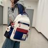 Female Schoolbag Block Color Male Student Large Capacity Backpack