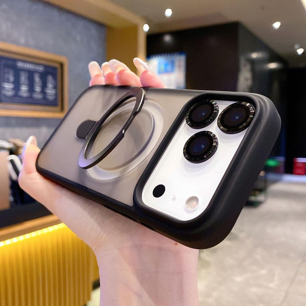 Suitable for IPhone17ProMax Color Phone Case Magnetic Stand, Apple 16 Skin Sensing Lens Film PC Protective Case
