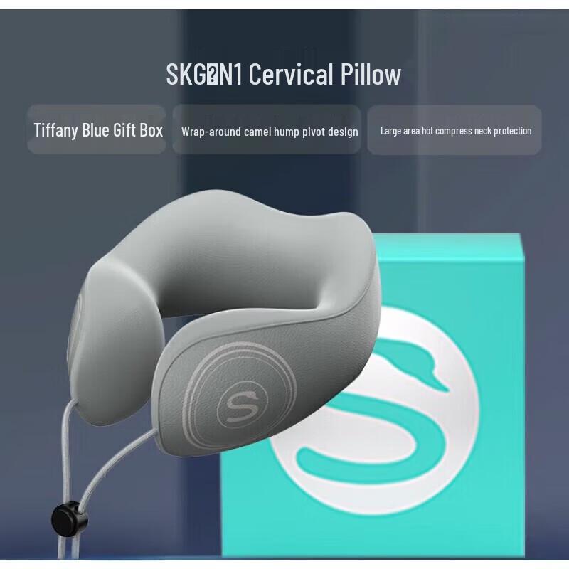 SKG Heated Neck Support Travel Pillow