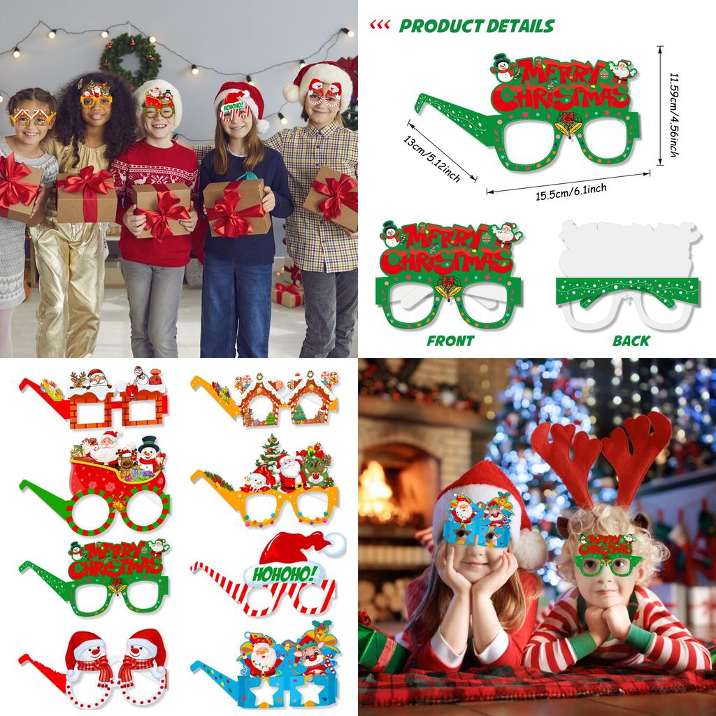 Funny Christmas Party Accessories Santa Claus And Snowman Glasses