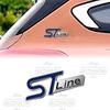 JJEM1 ST Line Logo Emblem Car Styling Rear Tail Trunk Decals Badge Chrome Metal Sticker For Ford Focus Fiesta Ecosport Mondeo Kuga