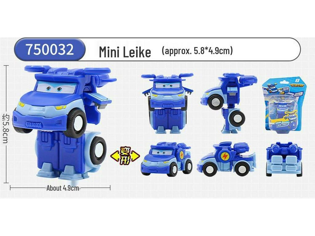 Super Wings 13-Piece Mini Transforming Robot Set: Jett, Big Strong, Jin, and Mighty Little Wing Toys