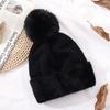 Cappello invernale da donna caldo e spesso in maglia con imitazione di pelo di coniglio