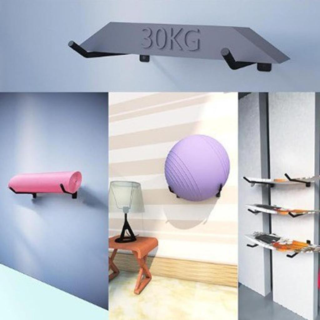 2-Pack Yoga Ball Wall Mount Holder, Heavy Duty Gym Ball Storage Rack, Space Saving Organizer for Home Gym & Fitness Room