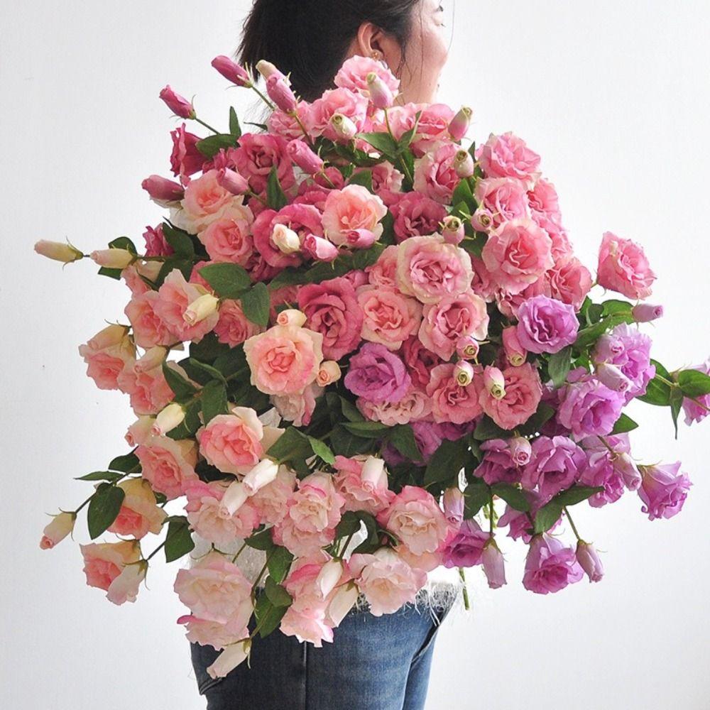 Silk Material Artificial Lisianthus White Color Artificial Flowers Fake Flower Home Living Room