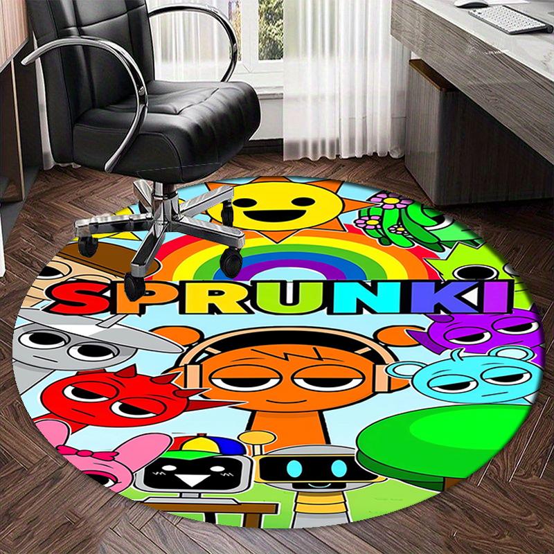 Sprunki Printed Round Rug Carpet Chair Rug Area Rug Entryway Doormats,for Office Chair Living Room Bedroom Kitchen Room.