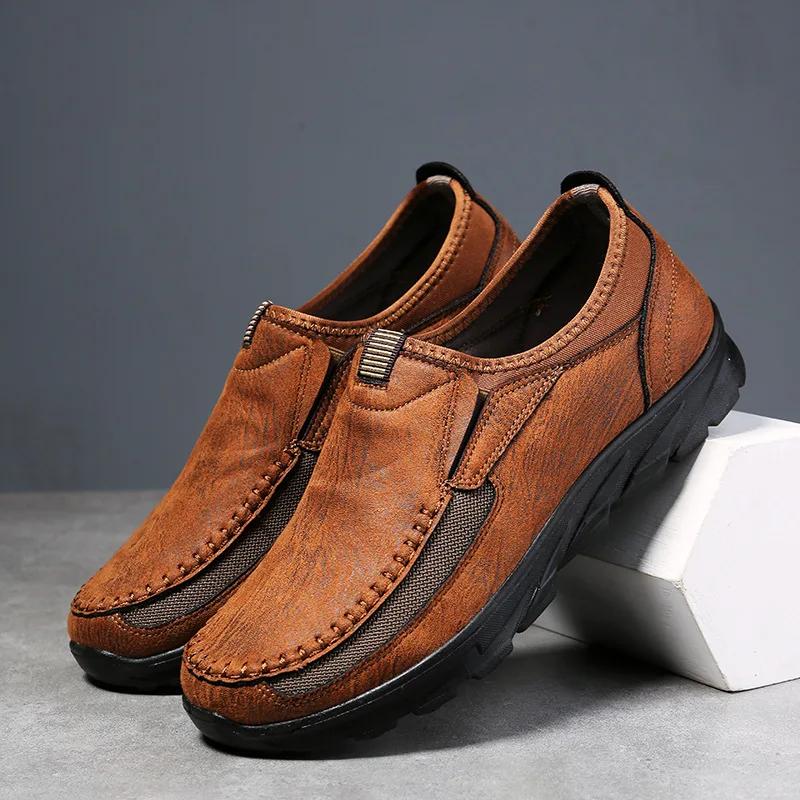 Men's Casual Shoes 2025 Men Handmade Retro Breathable Flat Loafers Moccasins Dress Comfortable Slip on Driving Shoes Zapatillas