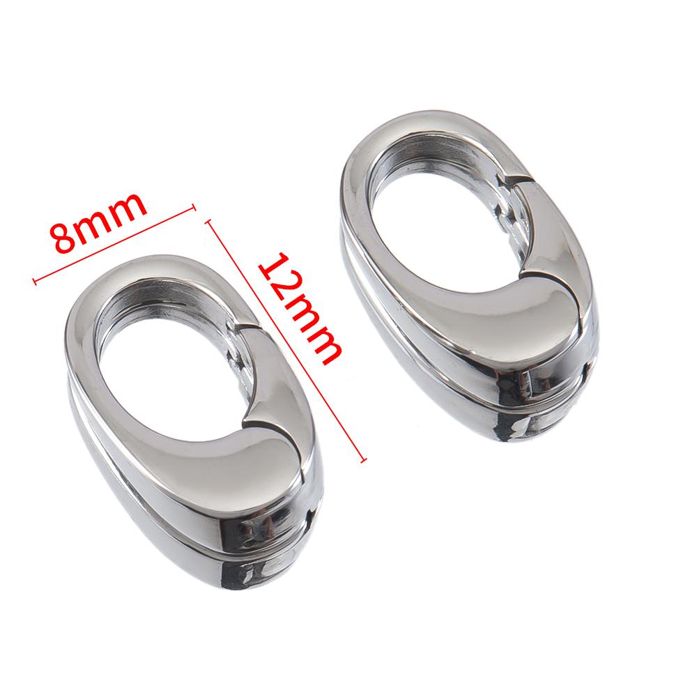 2pcs/1pc No Fade Stainless Steel Heart Spring Lobster Clasp Keychain Oval Clasps Keyring Carabiner Key Holder DIY Jewelry Making