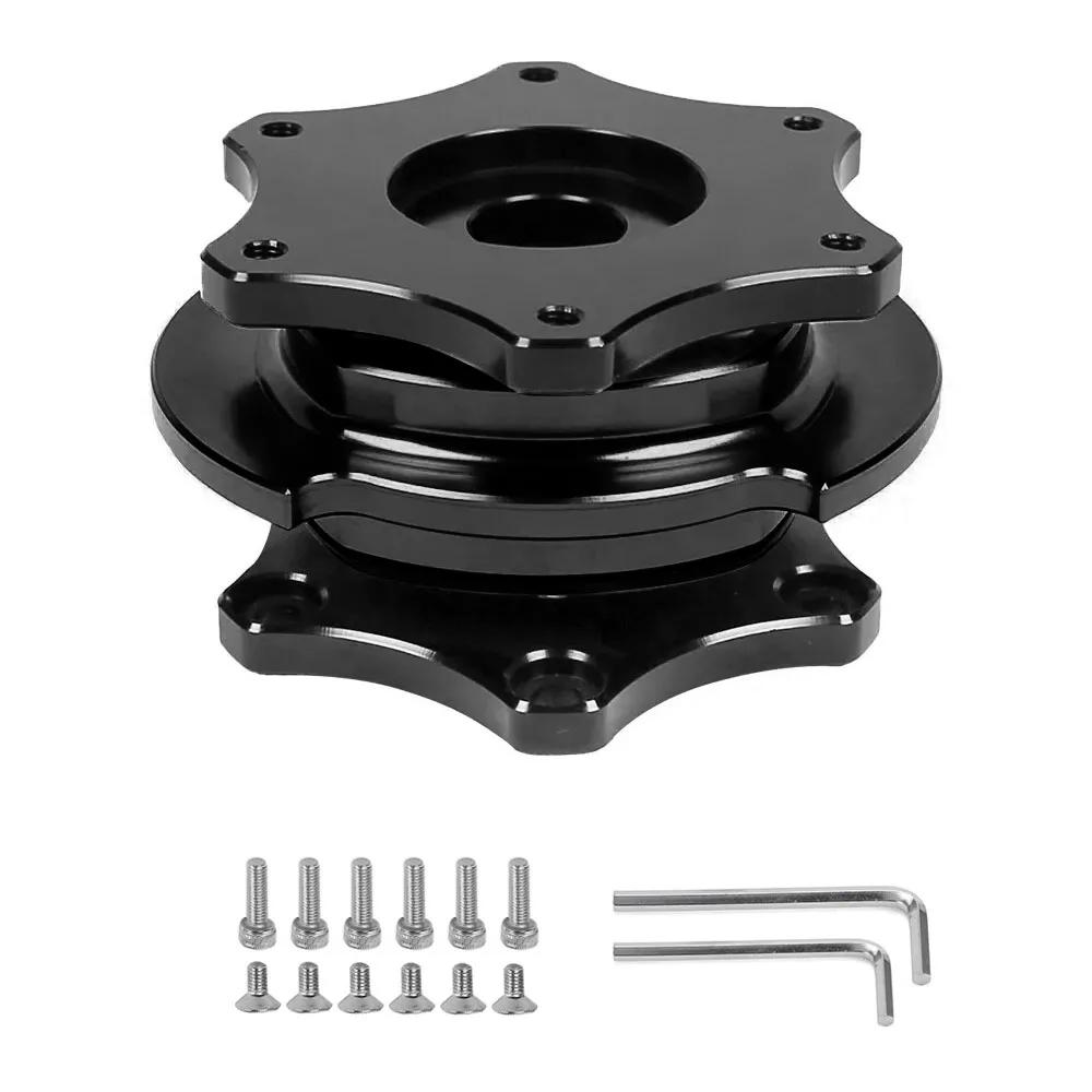 Car Steering Wheel Quick Release Hub Universal D Shaped Quick Release Hub Adapter Boss Kit Fit 6-bolt X 70mm Pattern Short Hubs