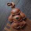 Handmade Genuine Leather Cute Small Flame Bag Pendant Car Key Chain Rope Ring Scarecrow Pendant Decoration New Pendant Bag Charm