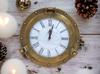 Antique Brass Nautical Maritime Ship's & Boat Clock Marine Time Beach Style Quartz Wall Clock Porthole ~ Home Décor Gift, Housewarming Gift