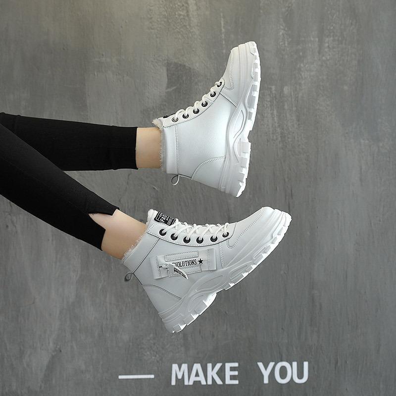 Scarpe invernali da donna Sneakers stringate da donna Stivaletti da neve Calde impermeabili con plateau Botas Calzature da donna