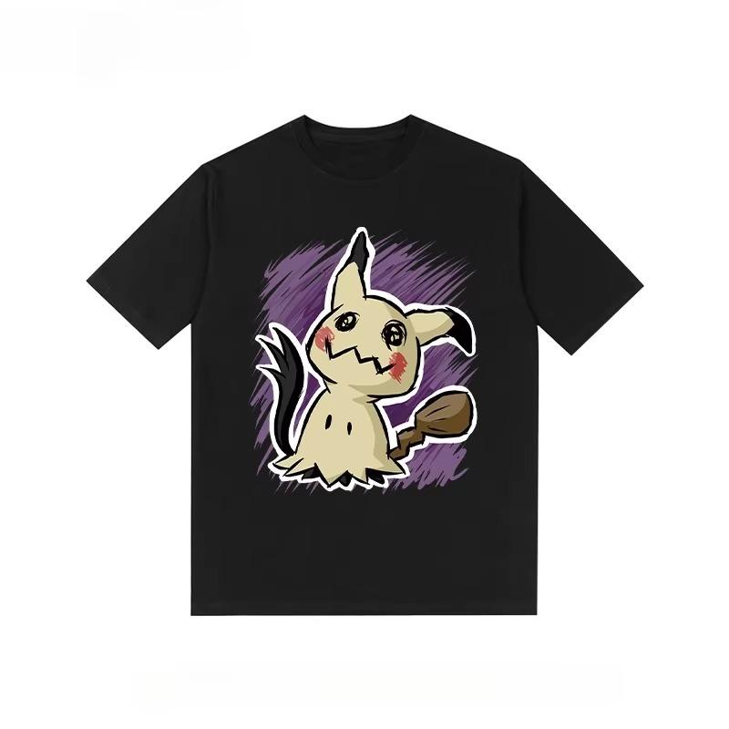 Pokémon Anime Peripheral Pikachu Doublesided Printed Tshirt 2026 Summer Kids Tee Outdoor Training and Fitness Mens Sportswear