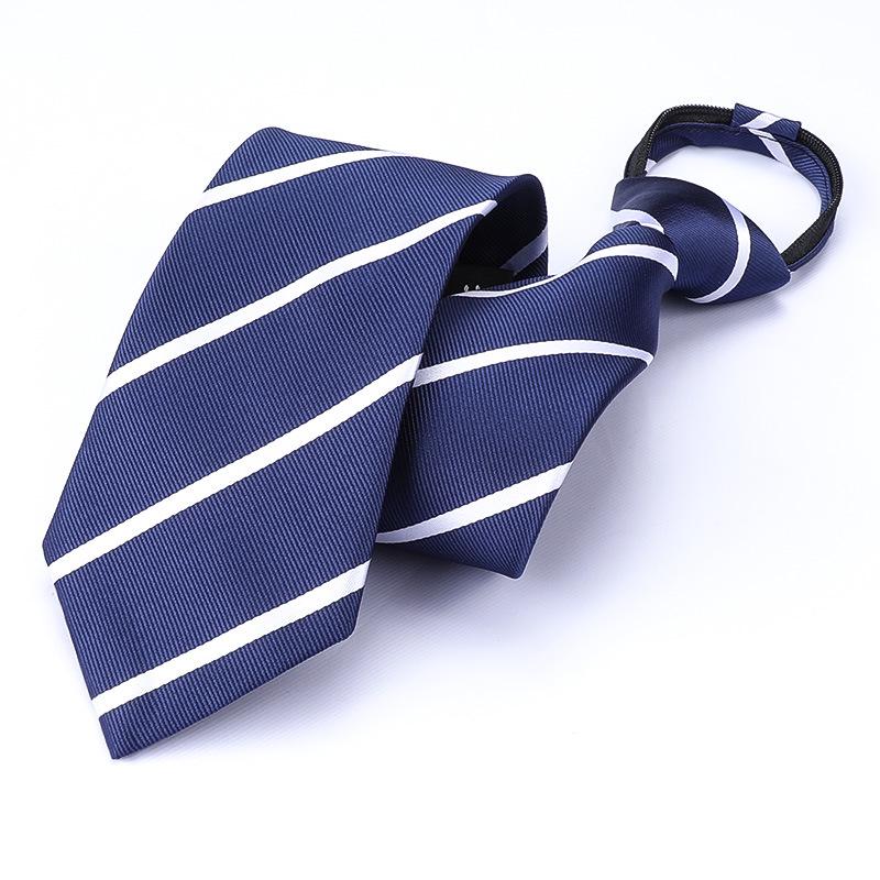 Men's Korean Style Zipper Striped No-Tie Professional Wedding Tie