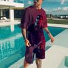 Men T-shirt Sets Rapper Anuel AA 3D Print Fashion Tracksuit T Shirts Shorts 2 Pieces Male Streetwear Oversized Suits Sportswear
