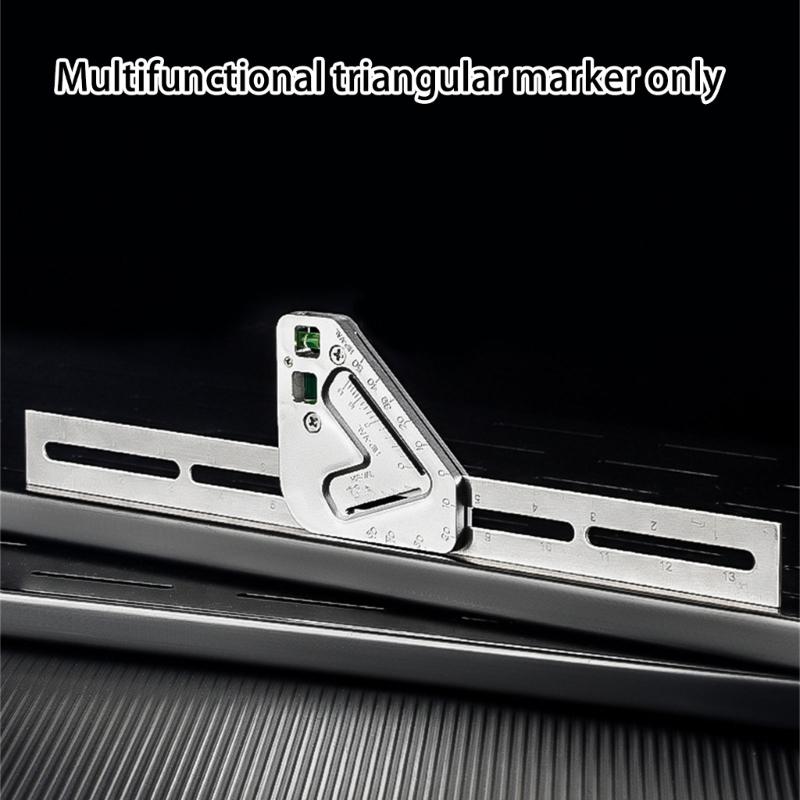 Stainless Carpenter Square Angles Ruler With Angles Measurement Level Detection And Line Marking For Construction