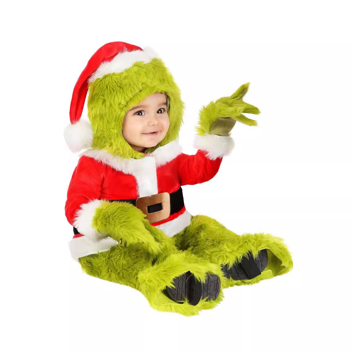 Green Elf Grinch Cosplay Costumes Santa