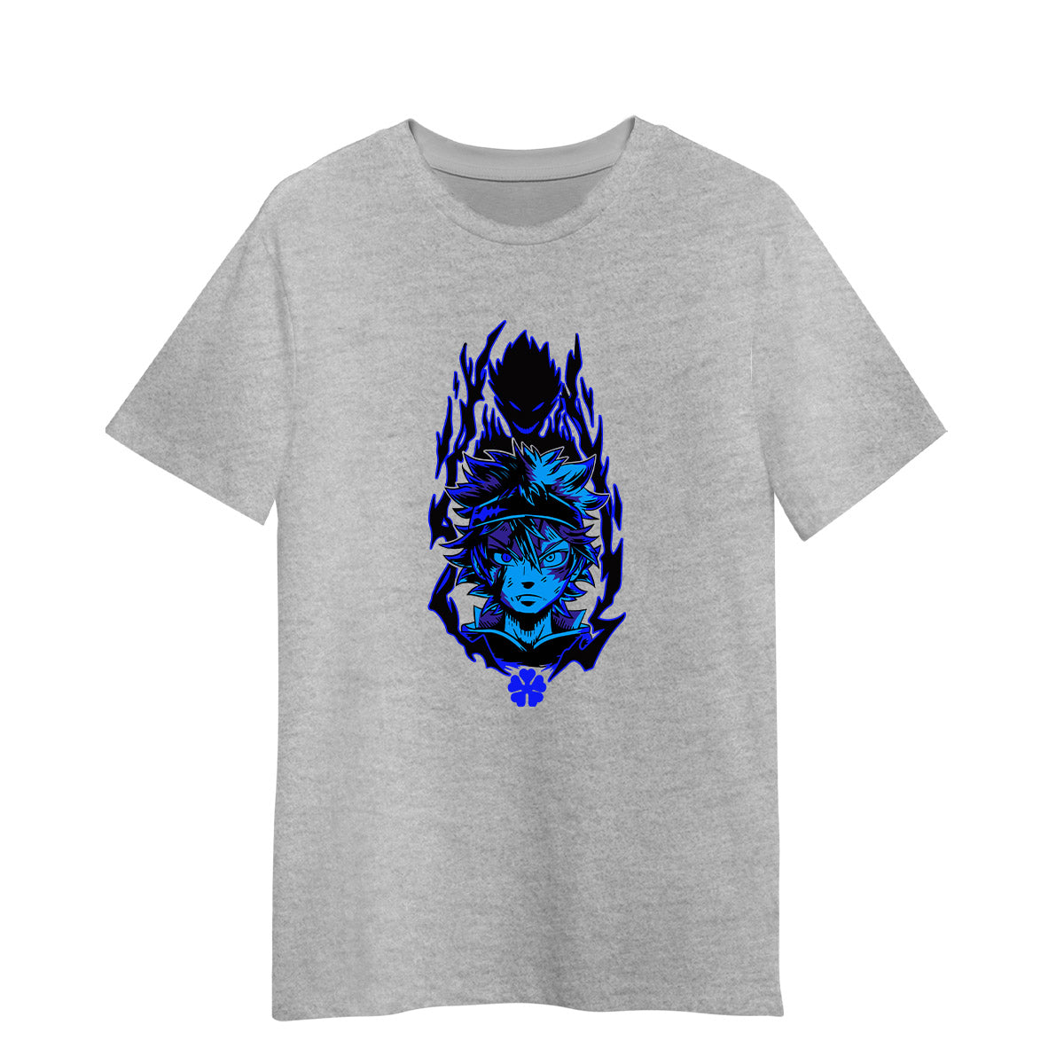 Black Clover T-shirt Asta Japanese Manga Anime Lovers Adult Tees S серый