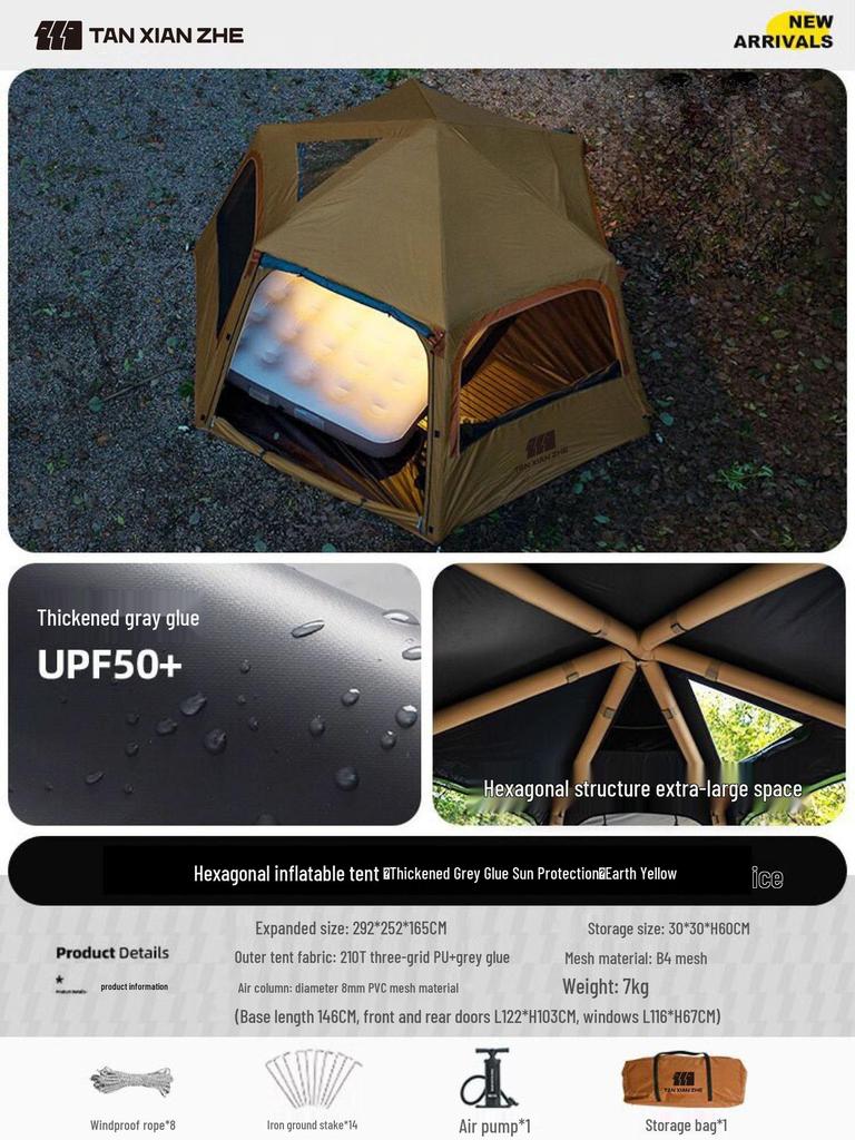 Explorer 2194s: Sturmsicheres Automatisches Aufblasbares Campingzelt mit Sonnenschutz
