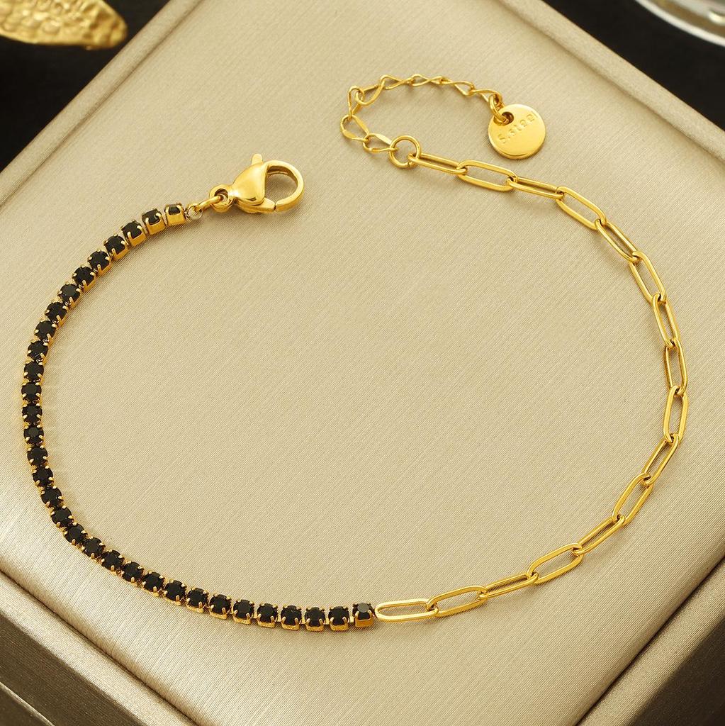 2025 Women's Fashion Cubic Zirconia Tennis Bracelet: Versatile, Niche Design, Colorfast Titanium Steel