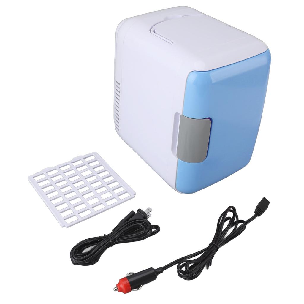 4L Mini Fridge Cooling Warming Low Noise Single Door Portable Small Refrigerator for Car Use