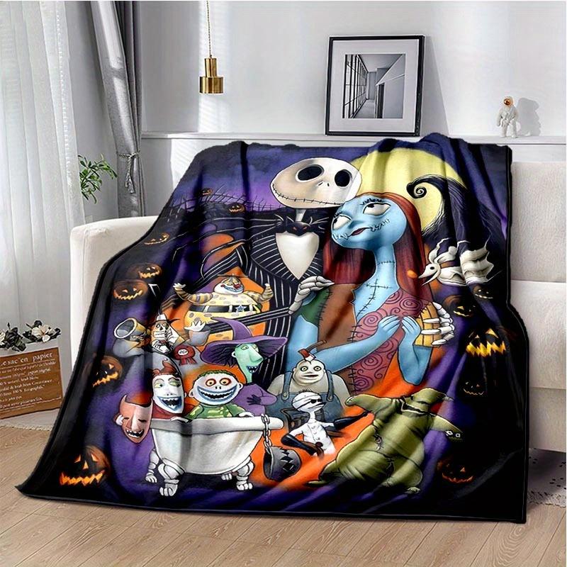 1pc Christmas Nightmare Printing Blanket - Soft, All-Season Throw for Living Room, Beroom,Personalize Gift with Aorable Cartoon esign