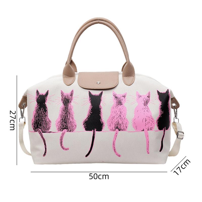 Women Crossbody Bag Shoulder Bag Cat Print Travel Cute Creative Student School Bag Travel Simple Fashion Travel Bag