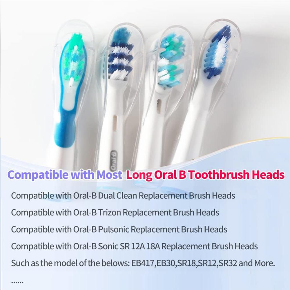 Toothbrush Heads Dustproof Covers for Oral B Long Dual-Head Electric Toothbrush, Protective Cover Cap for Oral B Long Brush Head