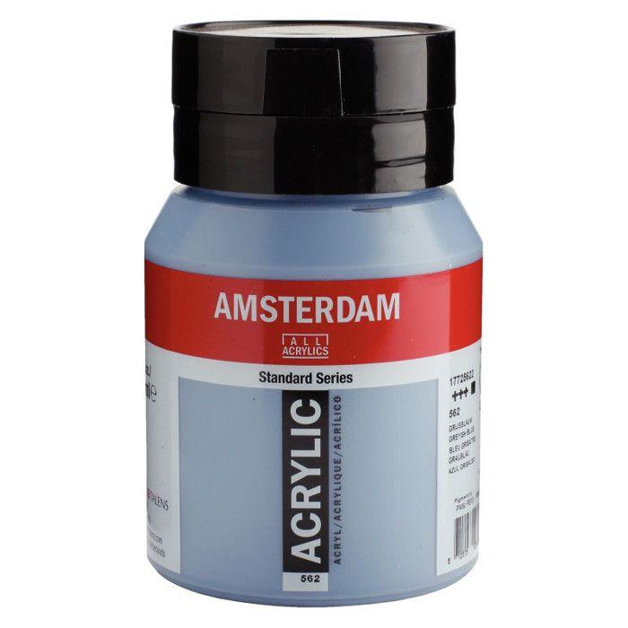Peinture acrylique - Amsterdam - 500ml - Bleu grisâtre - Haute résistance à la lumière - Durable